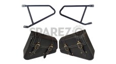 Royal Enfield Interceptor 650 Mounting Rails With Pannier Bags Pair Black - SPAREZO